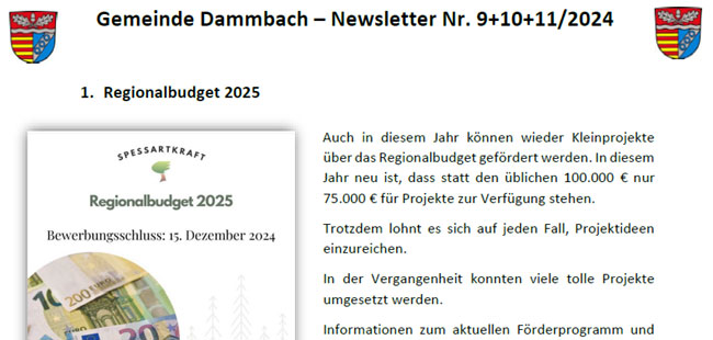 Dammbach Aktuell Newsletter