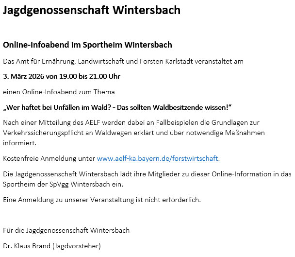 Dammbach Aktuell