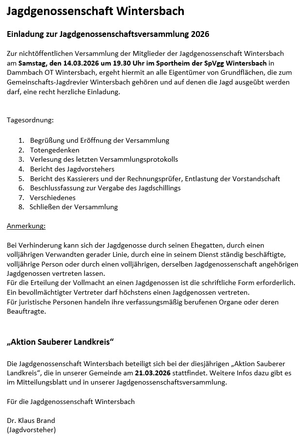 Dammbach Aktuell